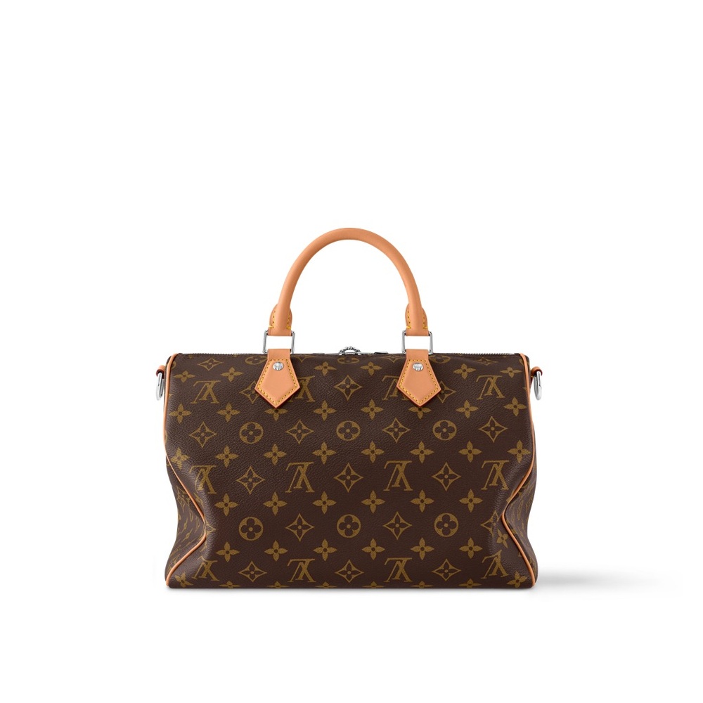 Louis Vuitton Speedy 35 Brown and Tan Monogram Satchel. Very great condi!